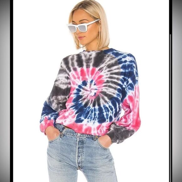 Agolde Tie Dye Sweatshirt Pink & Blue - Picture 1 of 11